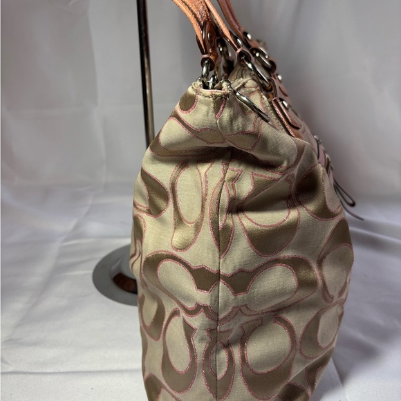 Coach Poppy Cream and Pink Signature Tote Bag with Monogram 16289 - Picture 5 of 15